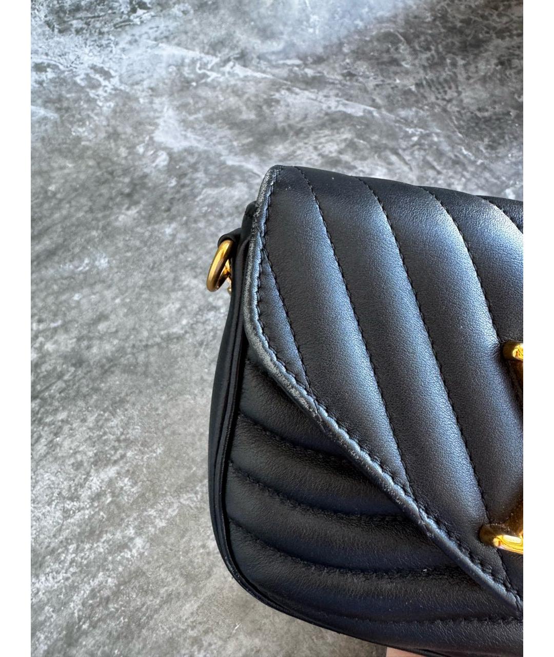LOUIS VUITTON Черная кожаная сумка через плечо, фото 6