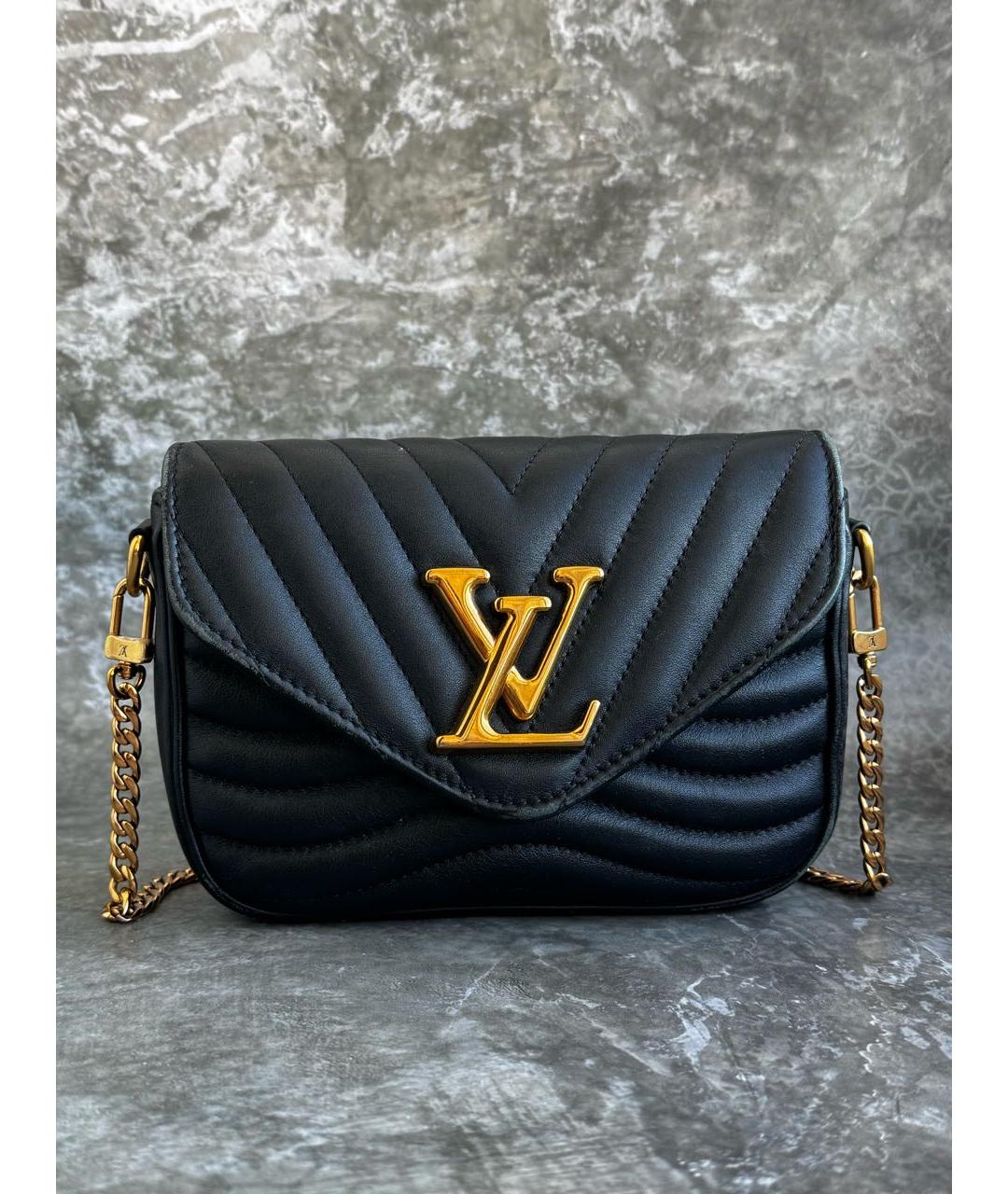 LOUIS VUITTON Черная кожаная сумка через плечо, фото 8