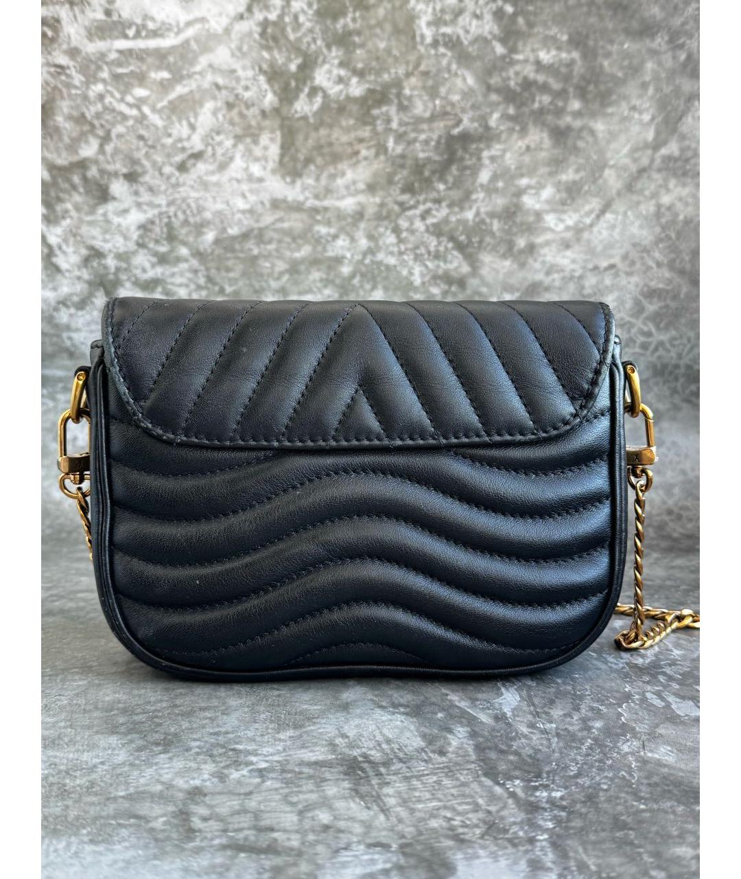 LOUIS VUITTON Черная кожаная сумка через плечо, фото 3