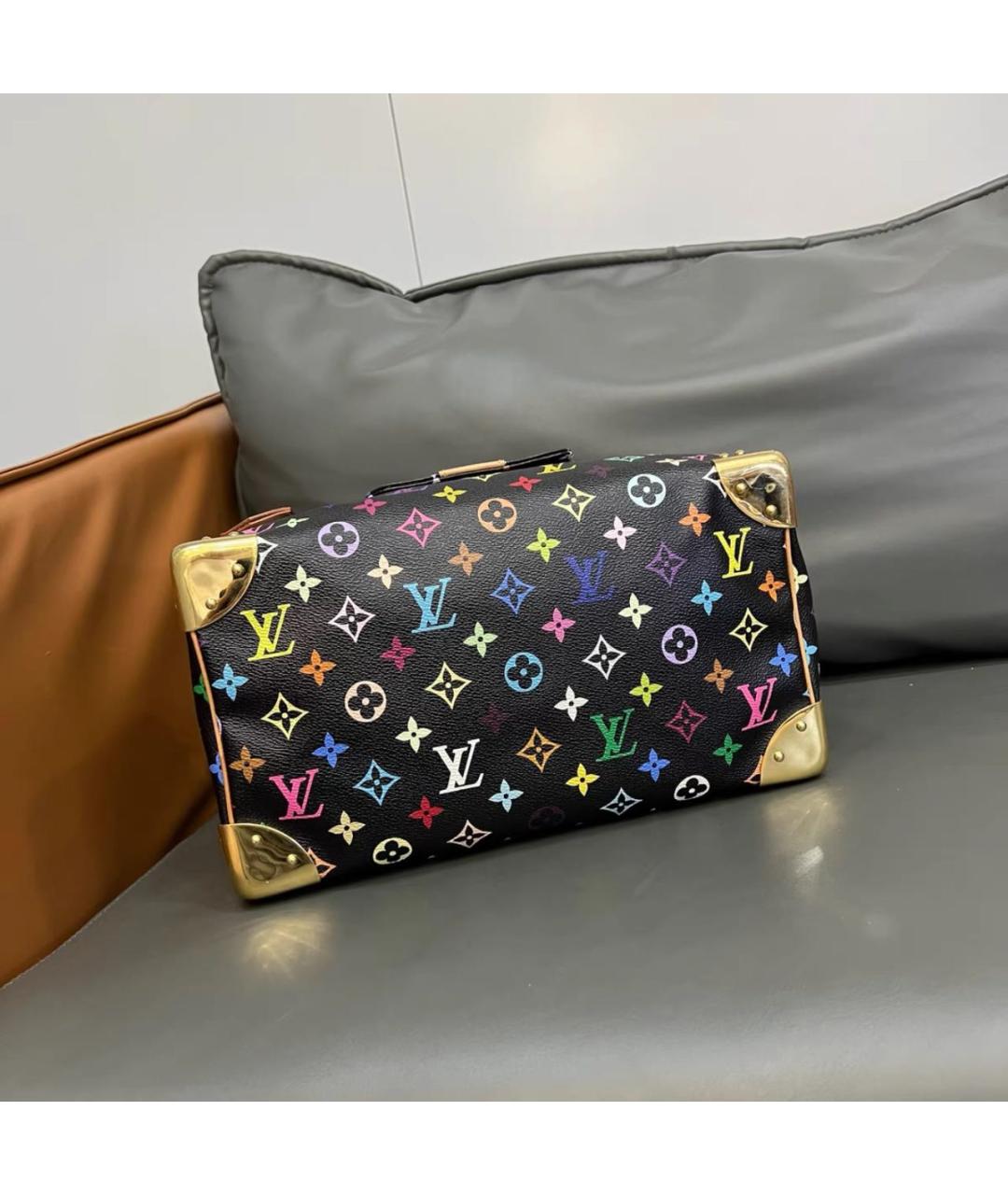 LOUIS VUITTON Черная кожаная сумка с короткими ручками, фото 6