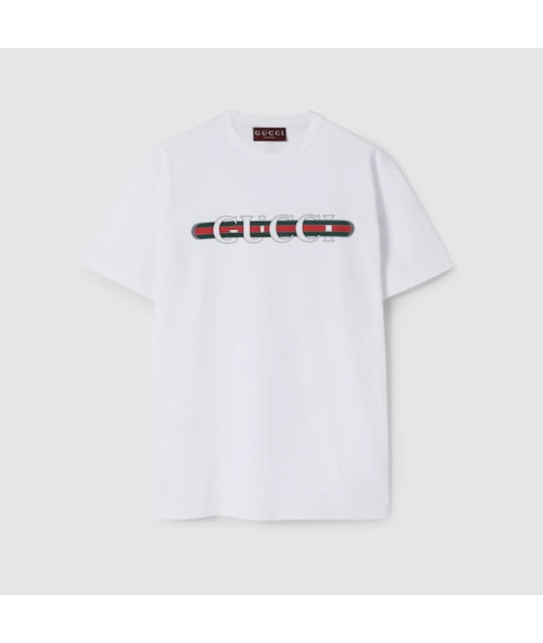 GUCCI Белая хлопковая футболка, фото 1