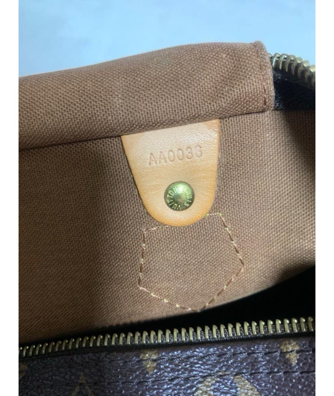 LOUIS VUITTON Коричневая кожаная сумка с короткими ручками, фото 3