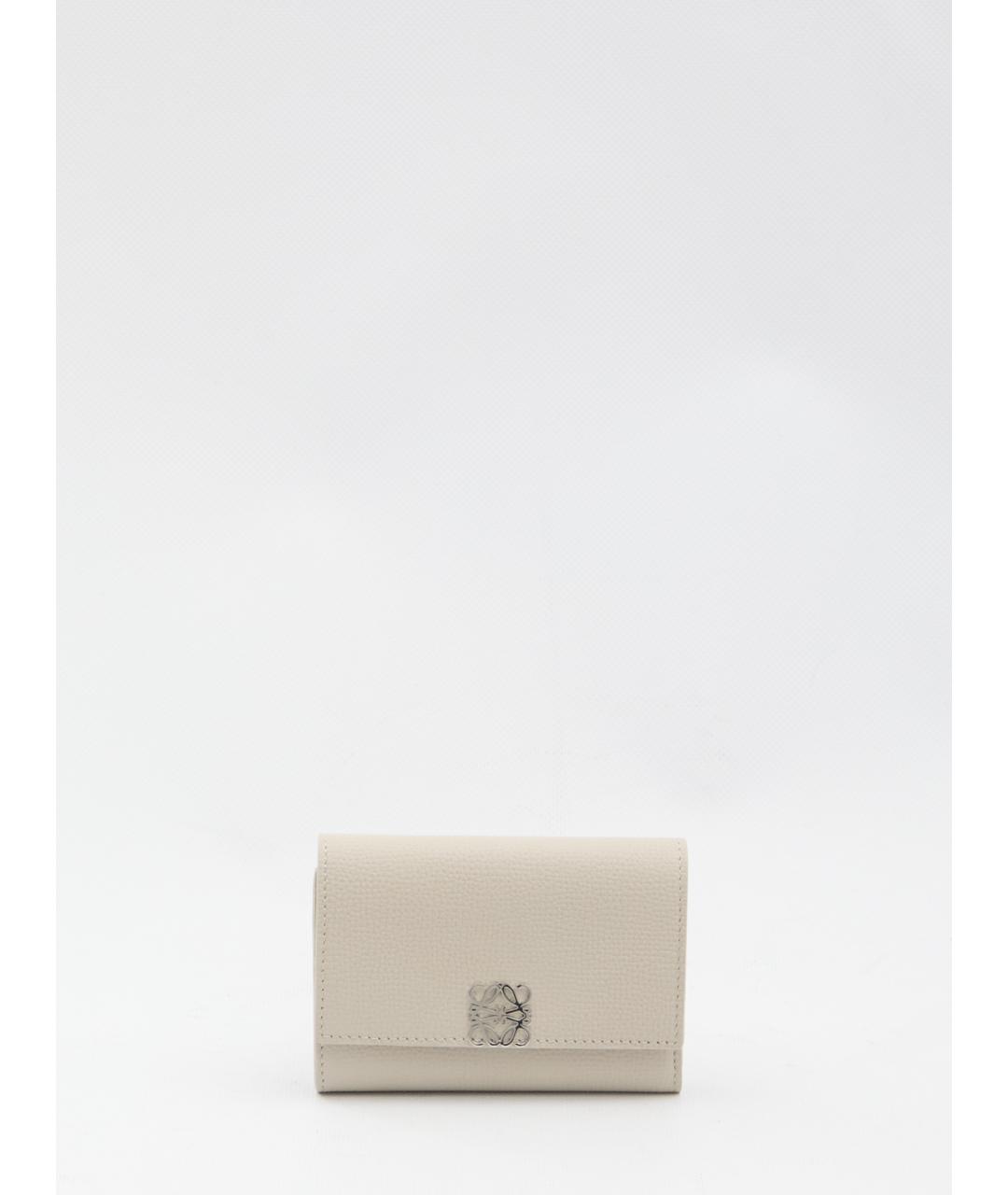 LOEWE Бежевый кожаный кошелек, фото 5
