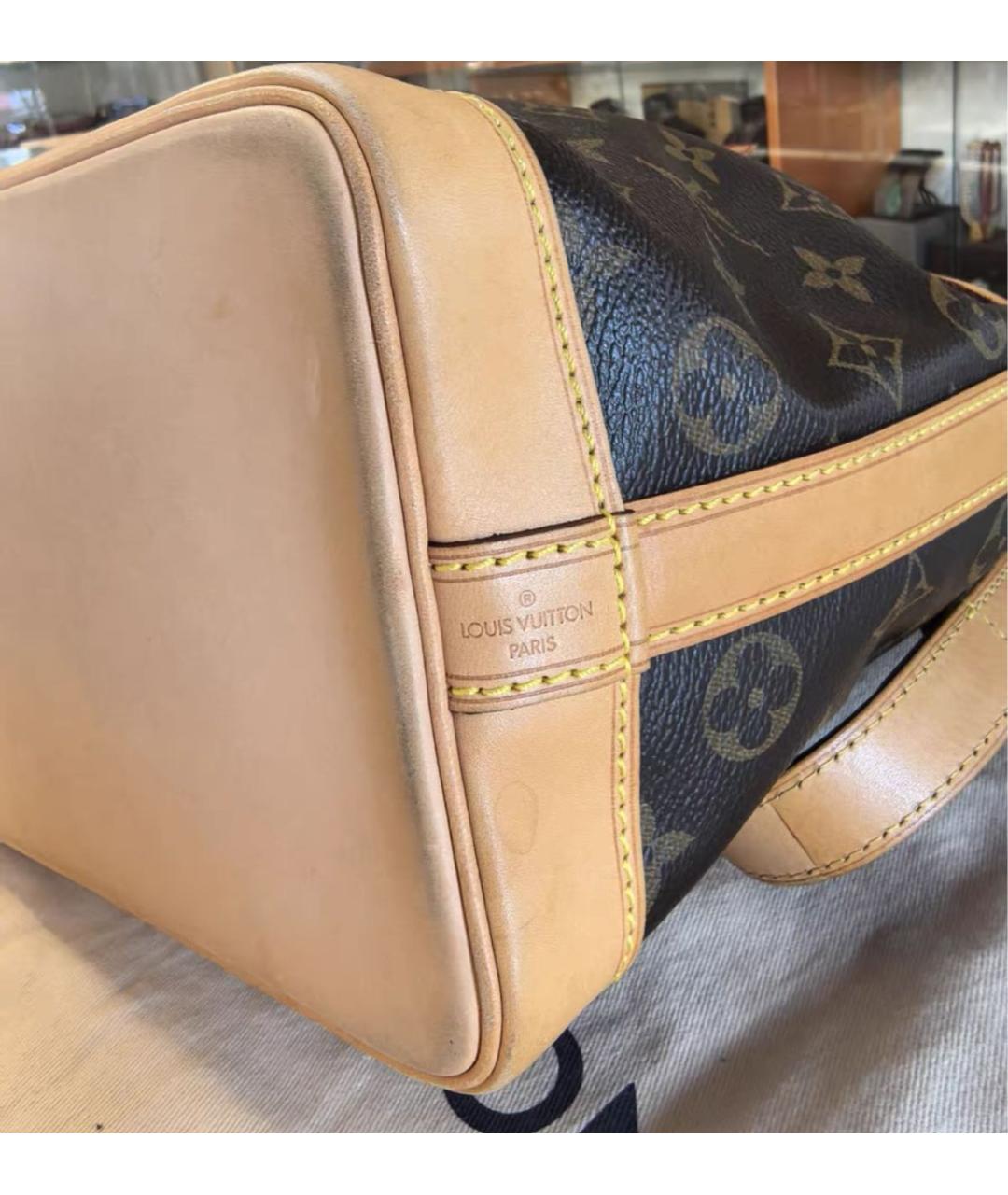LOUIS VUITTON Коричневая кожаная сумка через плечо, фото 8
