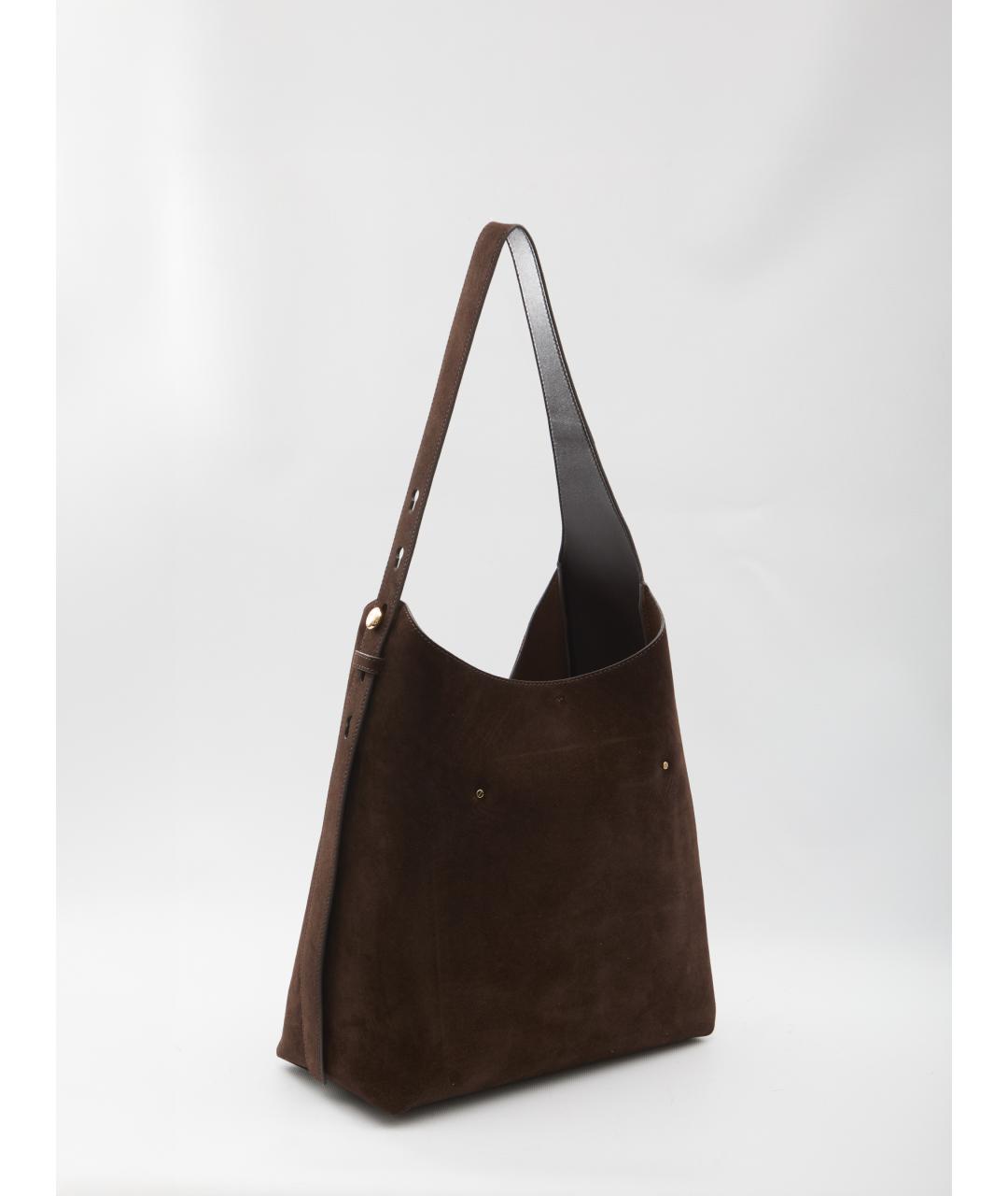 TORY BURCH Коричневая замшевая сумка через плечо, фото 2