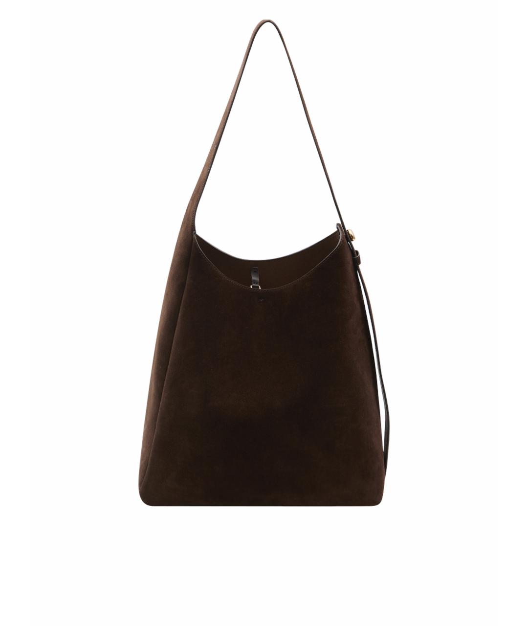 TORY BURCH Коричневая замшевая сумка через плечо, фото 1