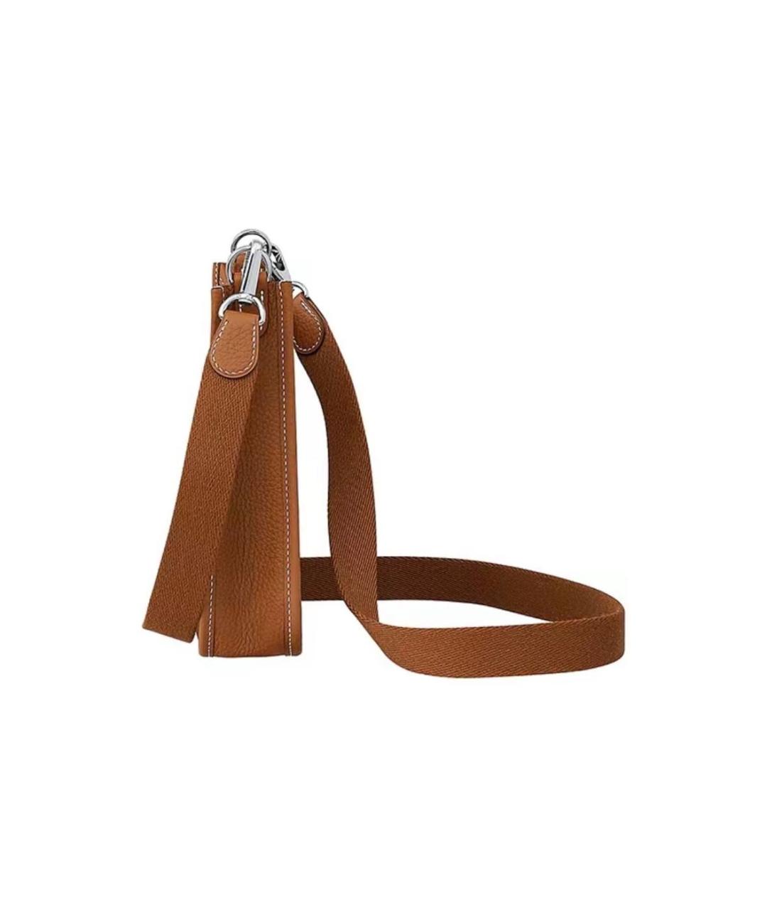 HERMES Оранжевая кожаная сумка через плечо, фото 2