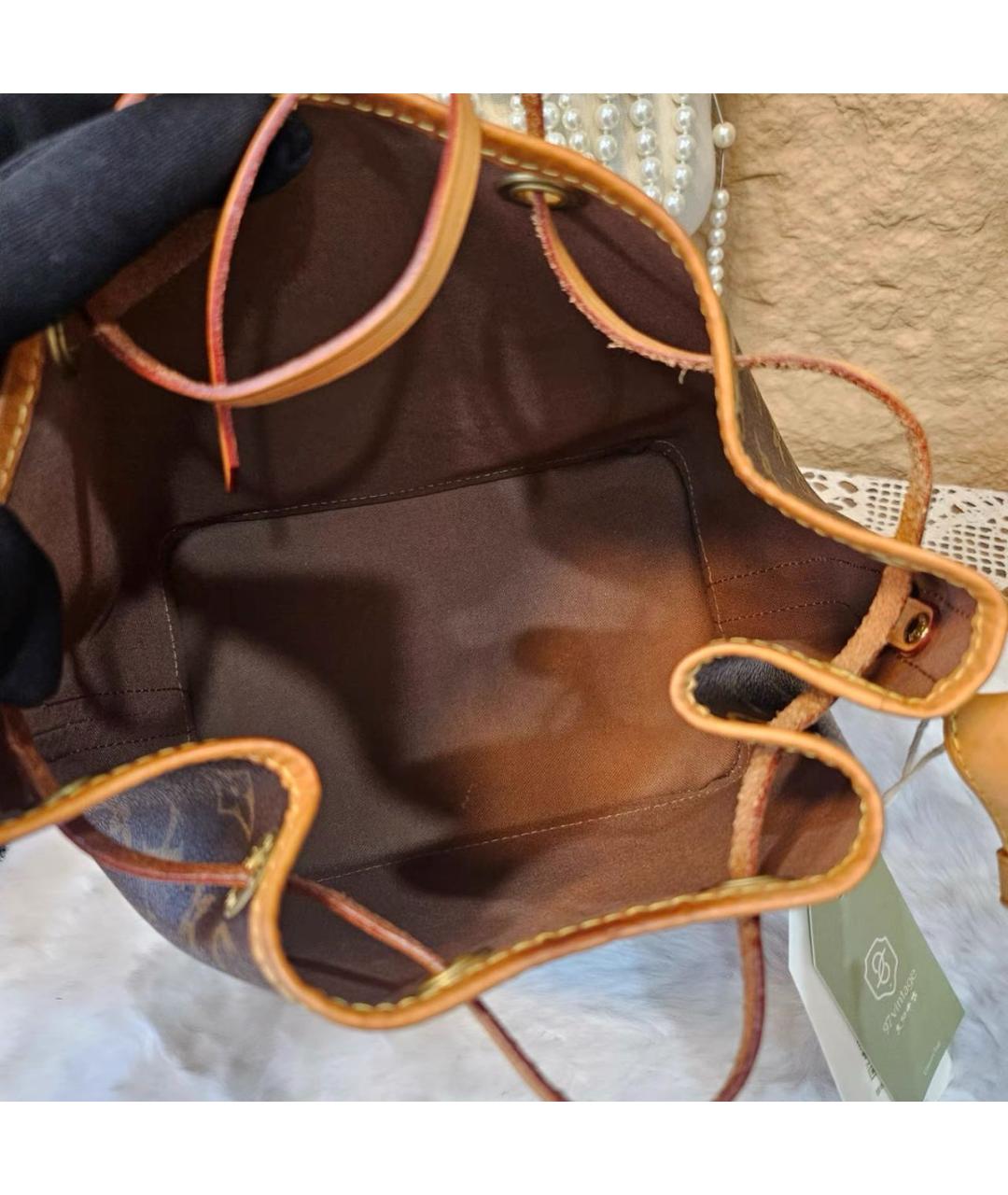 LOUIS VUITTON Коричневая кожаная сумка тоут, фото 8