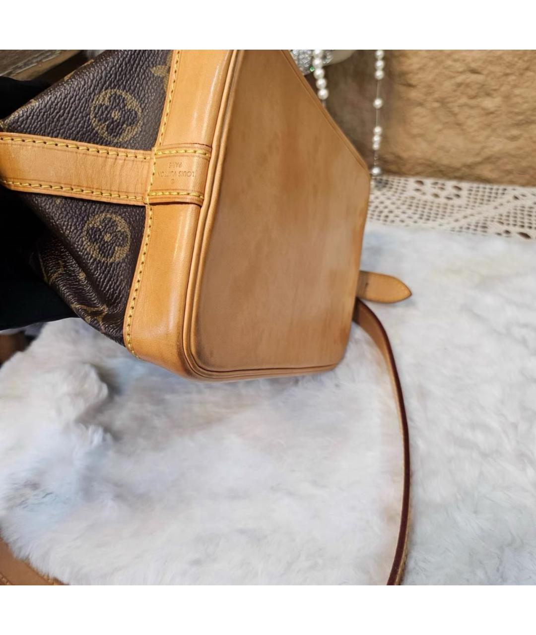 LOUIS VUITTON Коричневая кожаная сумка тоут, фото 6