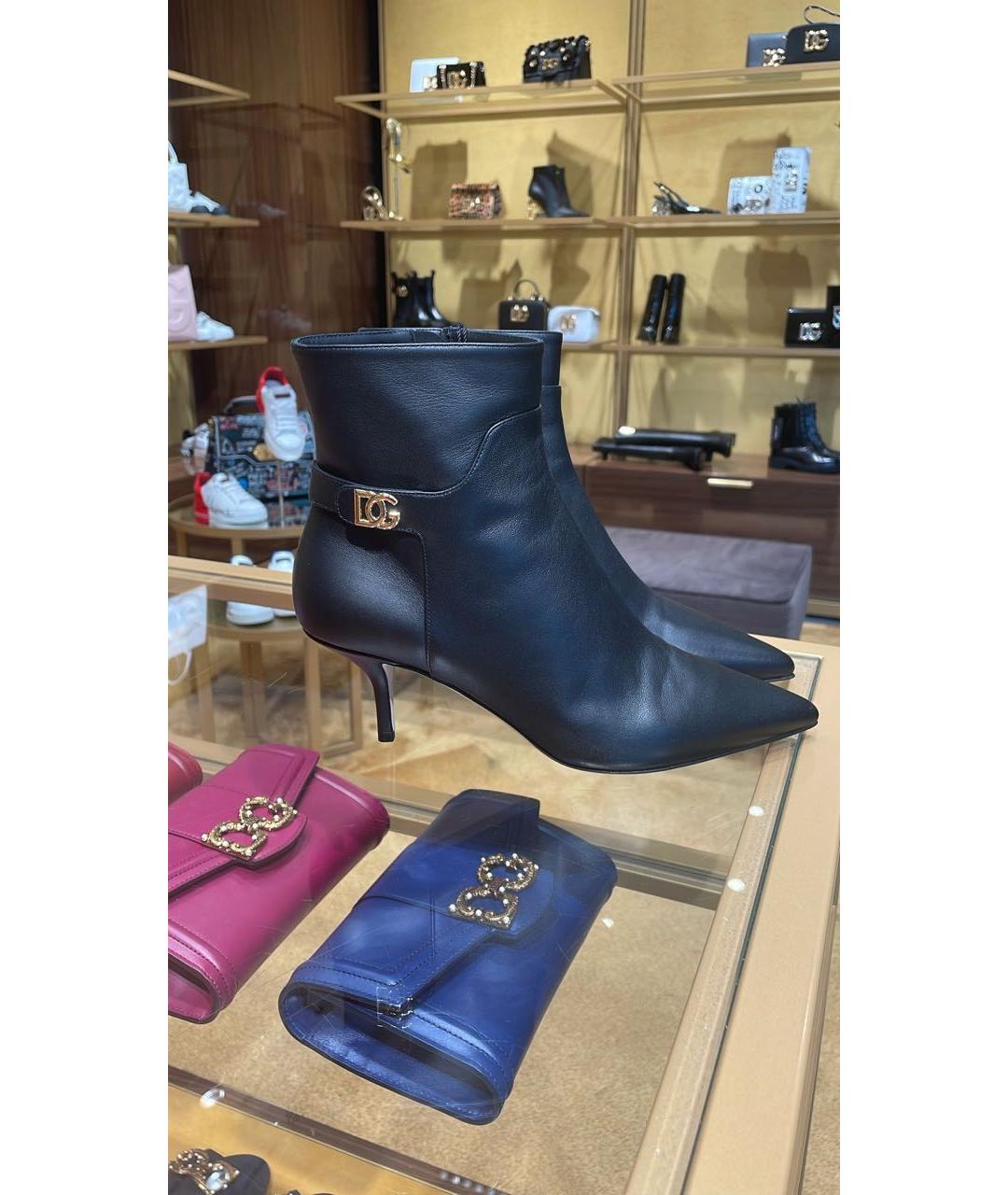 DOLCE&GABBANA Черные кожаные полусапоги, фото 3