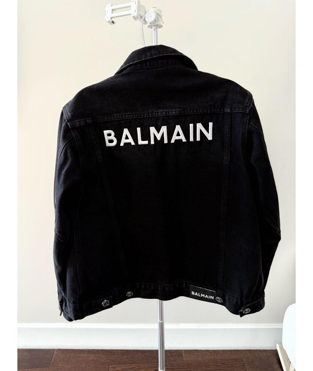 BALMAIN Черная деним куртка, фото 2