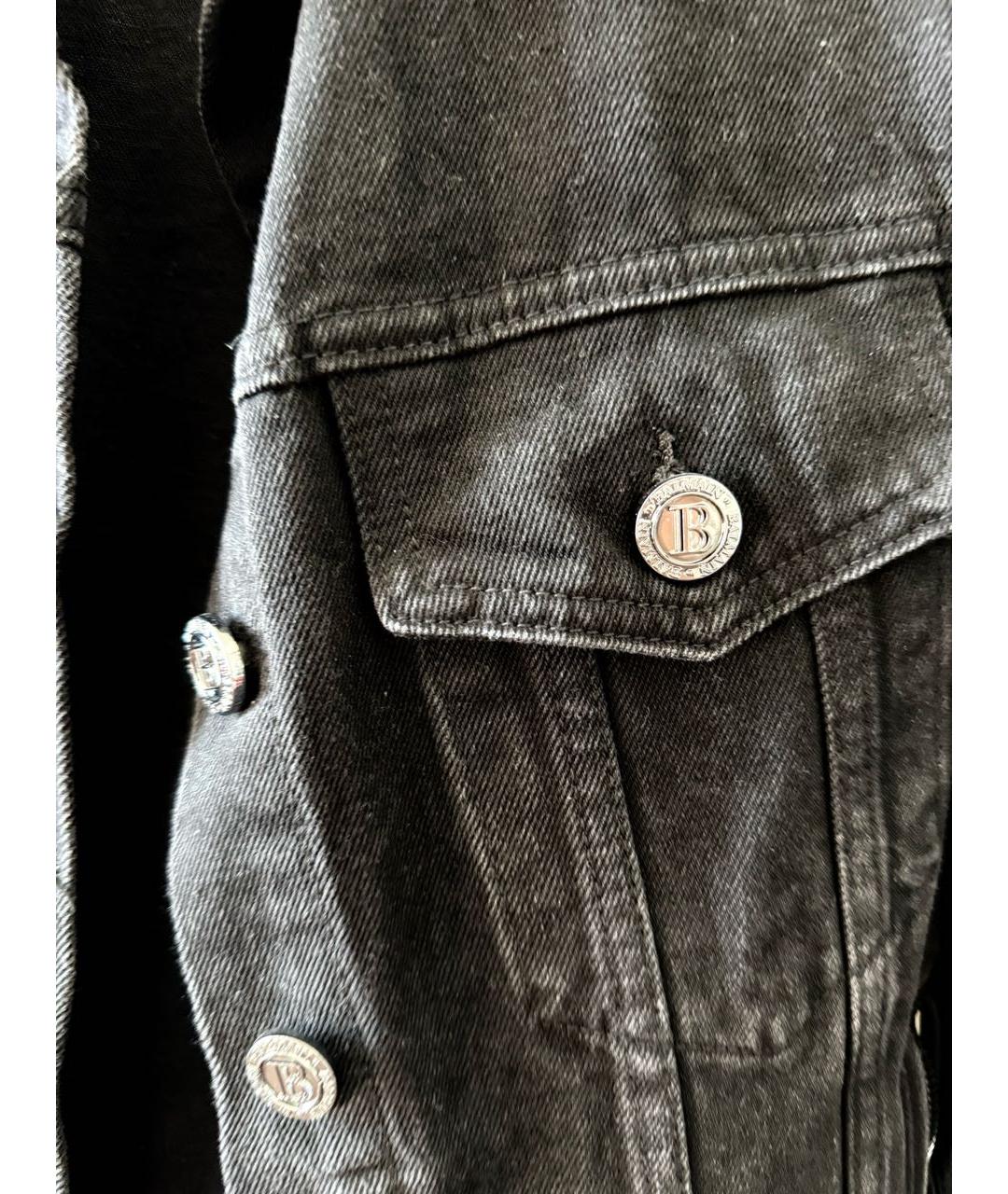 BALMAIN Черная деним куртка, фото 4