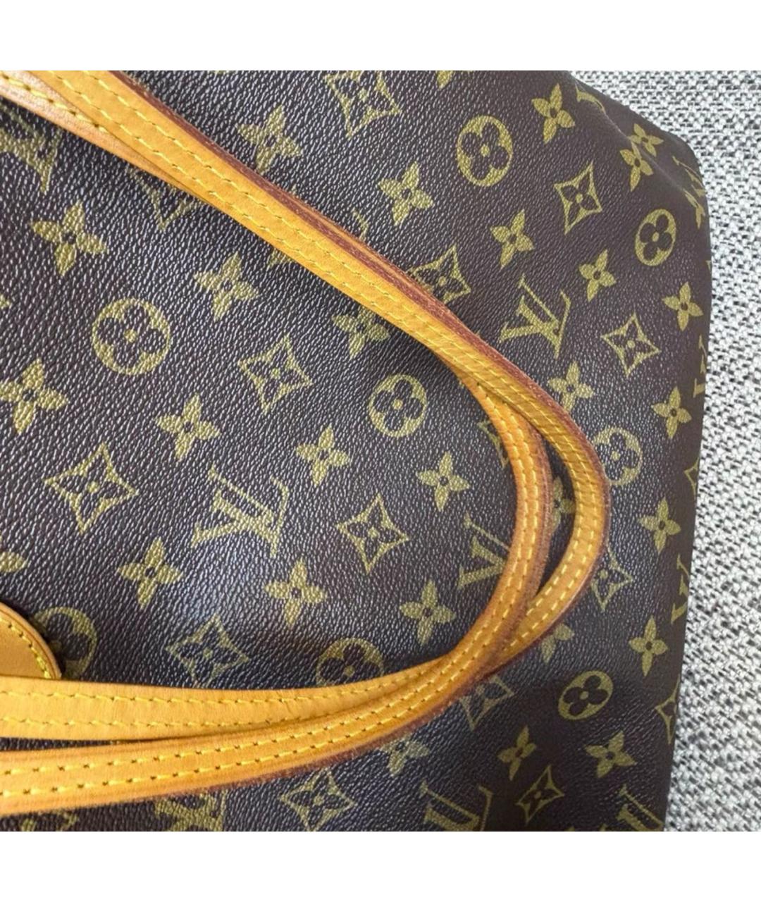 LOUIS VUITTON Коричневая кожаная сумка тоут, фото 5