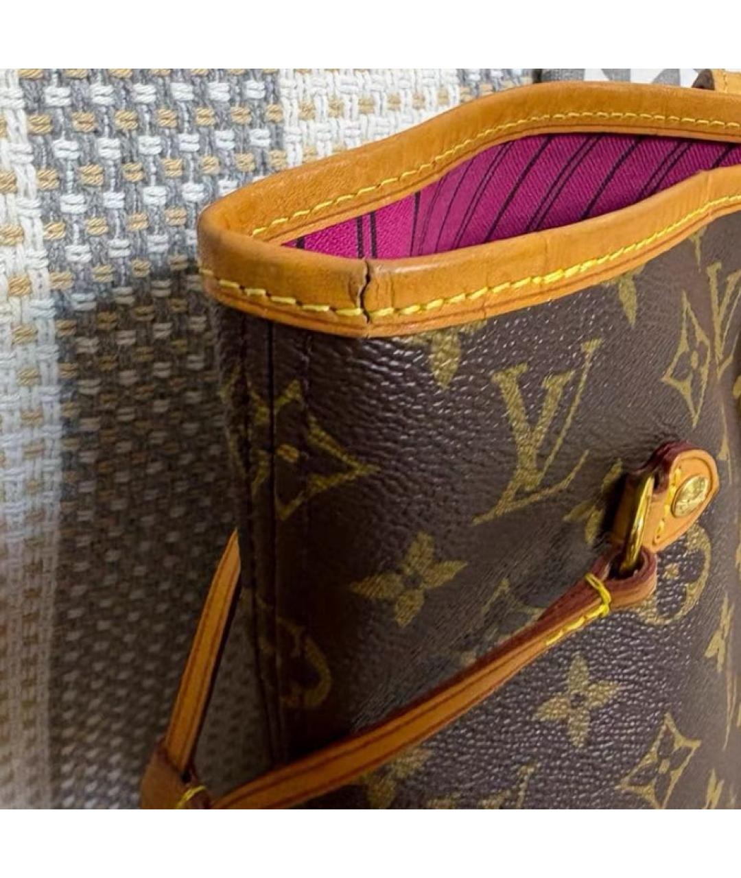 LOUIS VUITTON Коричневая кожаная сумка тоут, фото 2