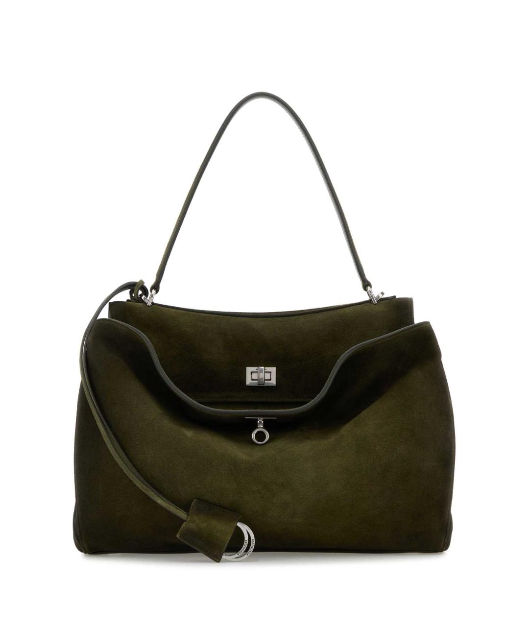 BALENCIAGA Зеленая замшевая сумка тоут, фото 1