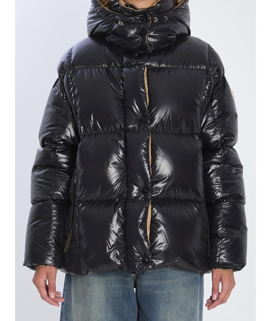 MONCLER Черный полиамидовый пуховик, фото 2