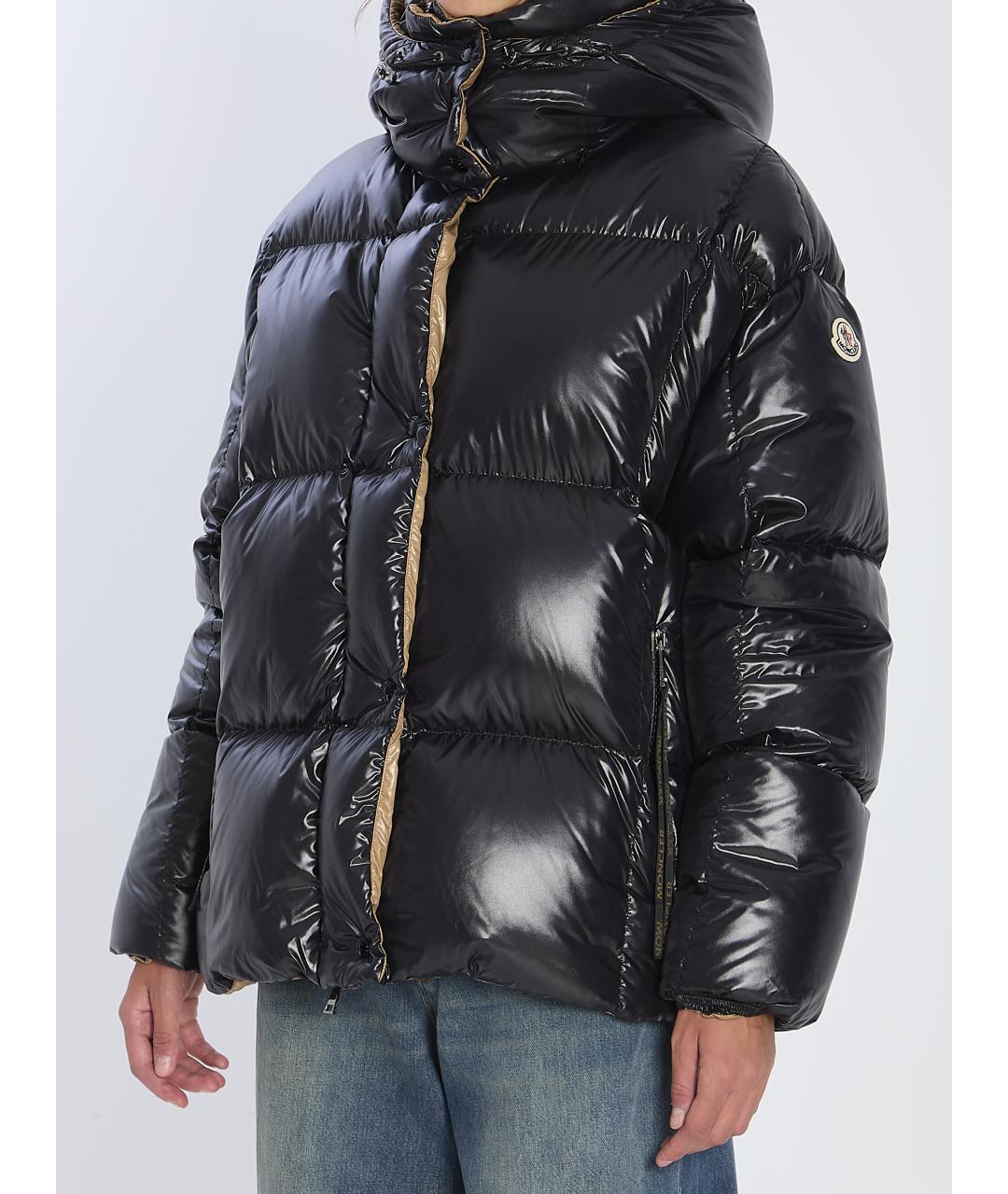 MONCLER Черный полиамидовый пуховик, фото 3