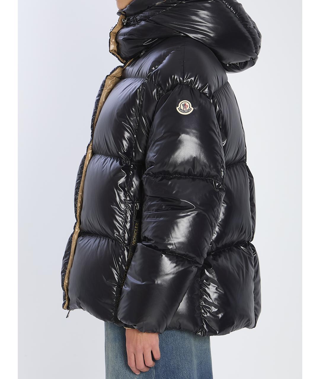 MONCLER Черный полиамидовый пуховик, фото 4