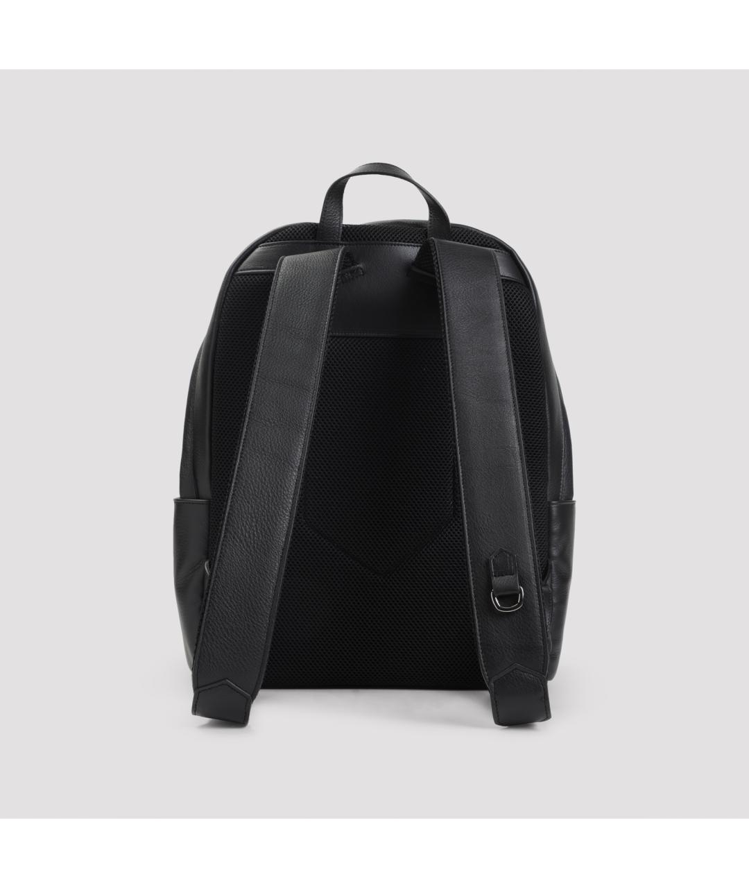 CANALI Черный кожаный рюкзак, фото 2