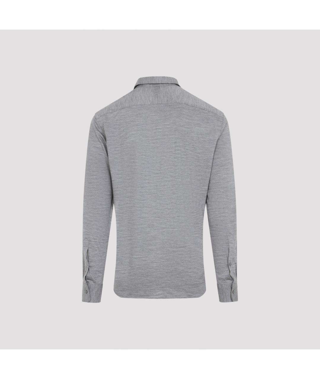 CANALI Серая шерстяная кэжуал рубашка, фото 2