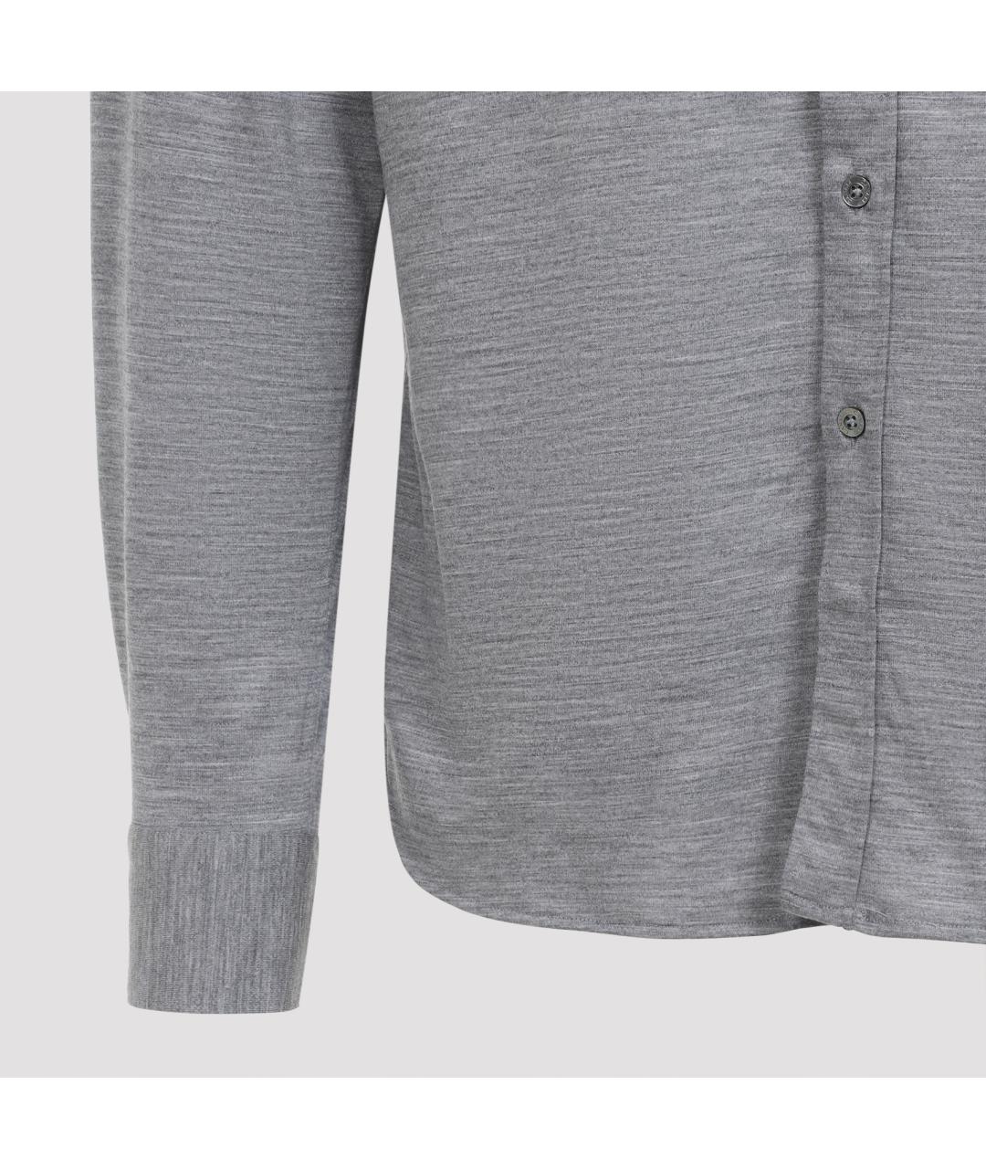 CANALI Серая шерстяная кэжуал рубашка, фото 3