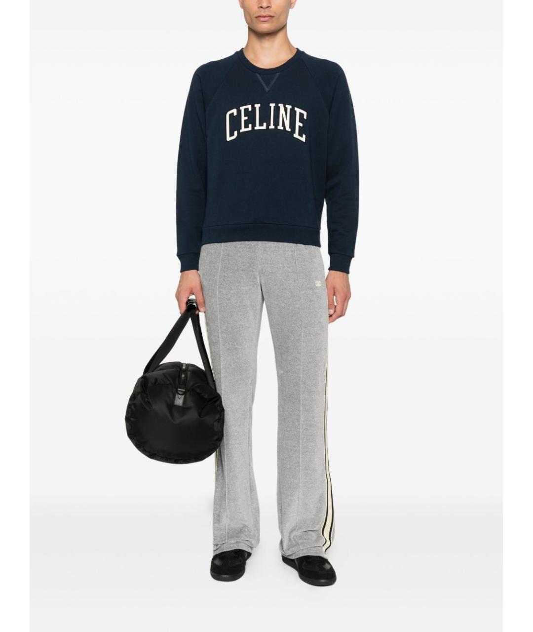 CELINE Серые полиэстеровые повседневные брюки, фото 3