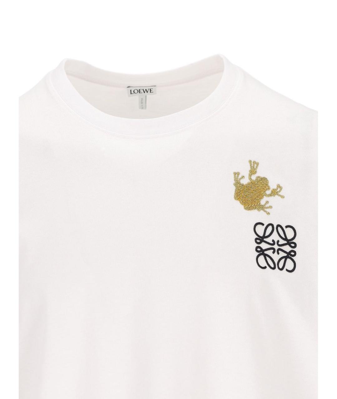 LOEWE Белая хлопковая футболка, фото 4