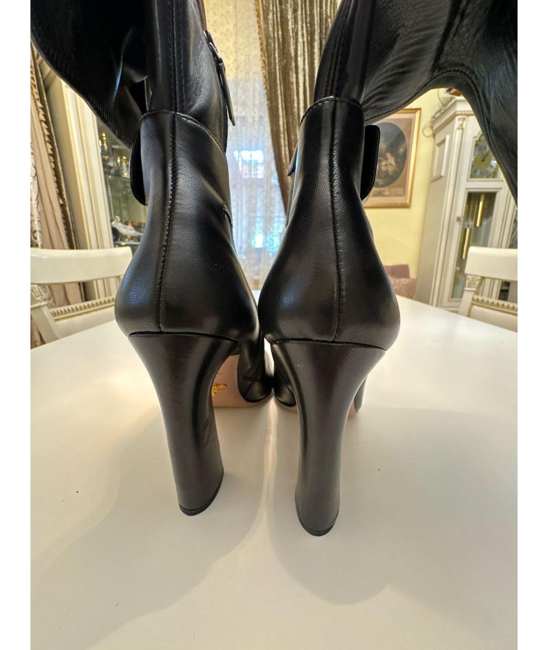 PRADA Черные кожаные полусапоги, фото 5