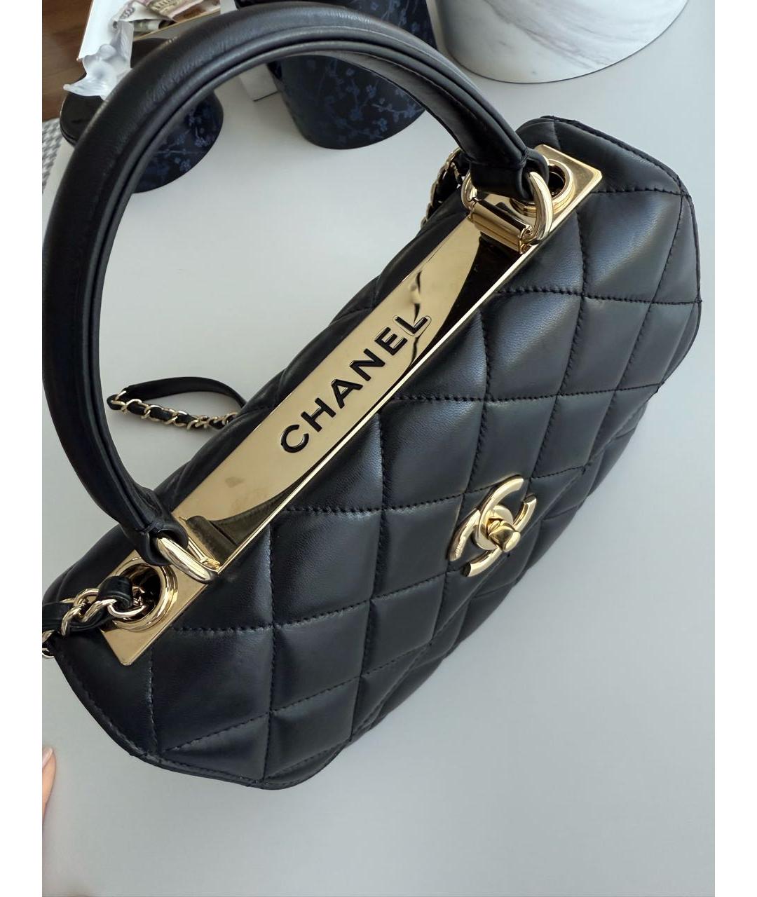 CHANEL Черная кожаная сумка через плечо, фото 4