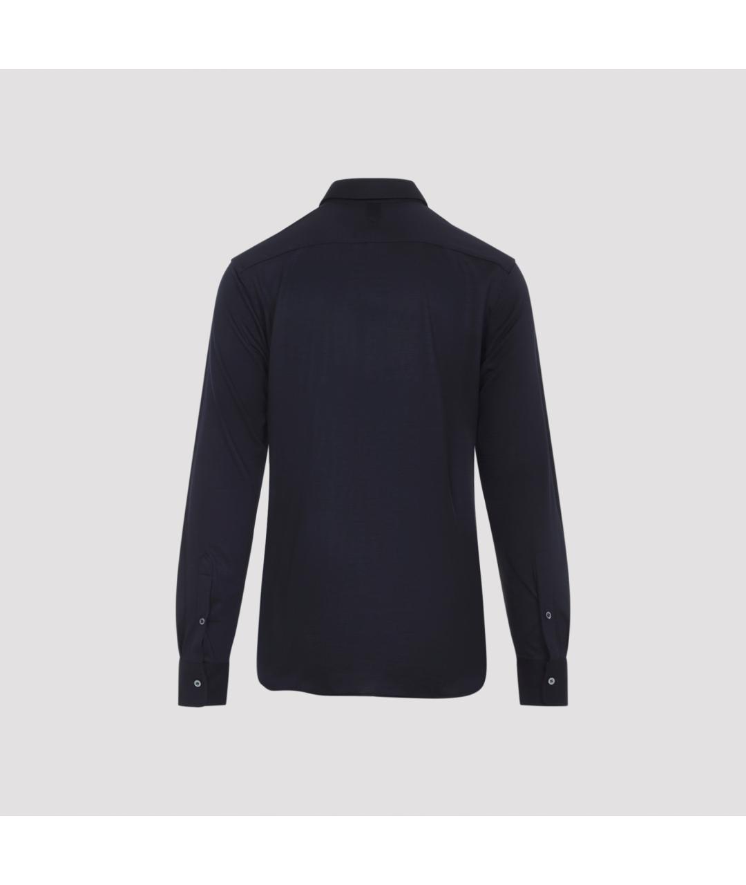 CANALI Темно-синяя шерстяная кэжуал рубашка, фото 2