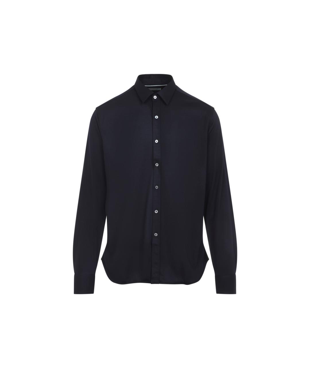 CANALI Темно-синяя шерстяная кэжуал рубашка, фото 1