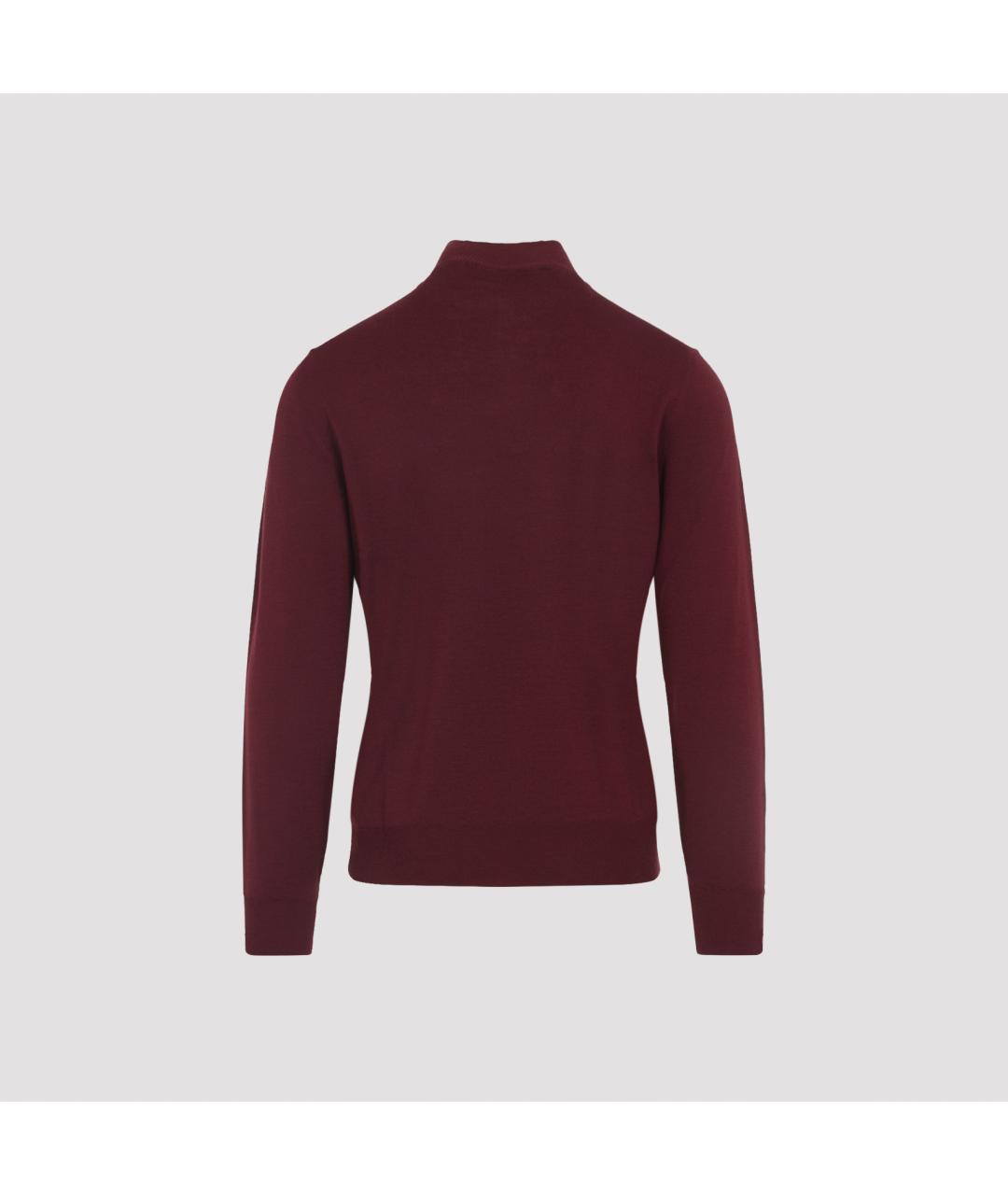 CANALI Бордовый шерстяной джемпер / свитер, фото 2