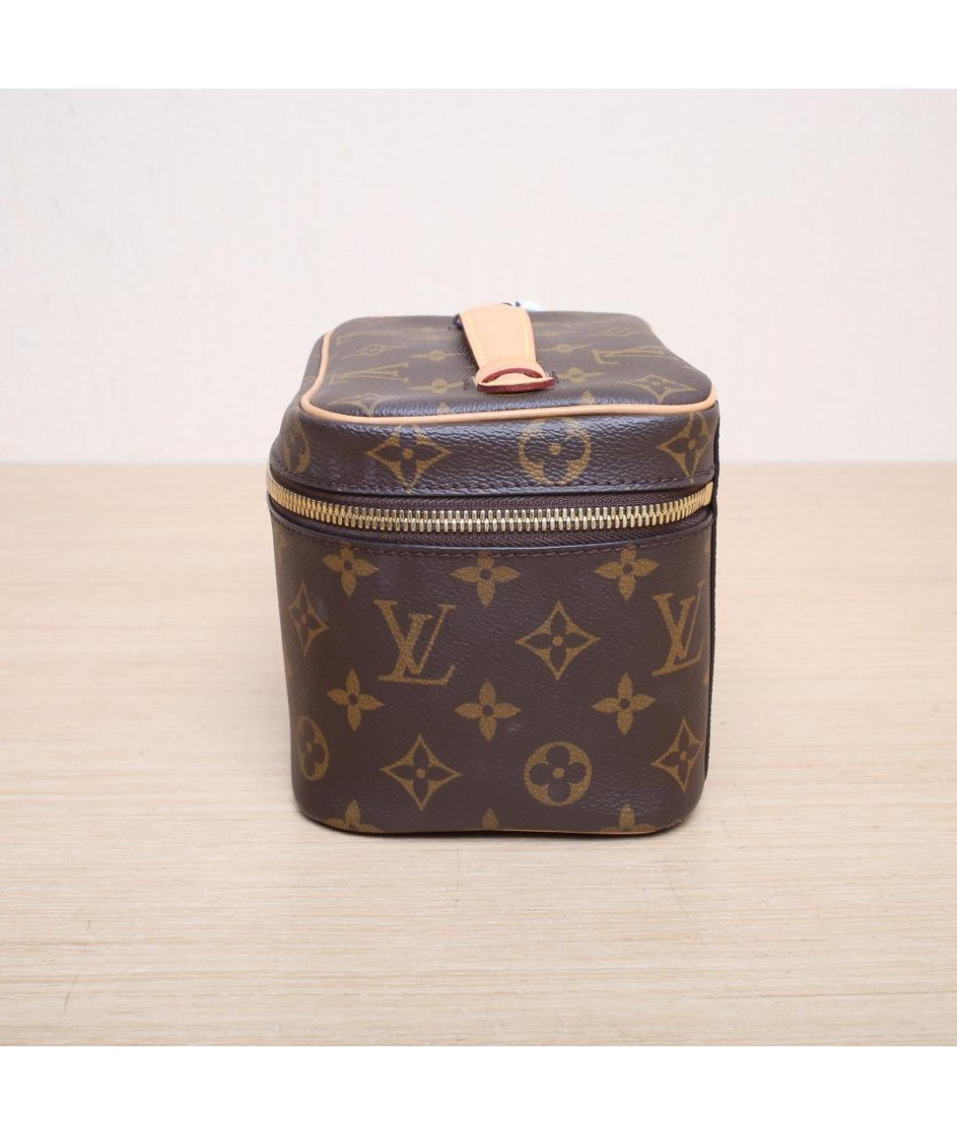 LOUIS VUITTON Коричневая кожаная косметичка, фото 5