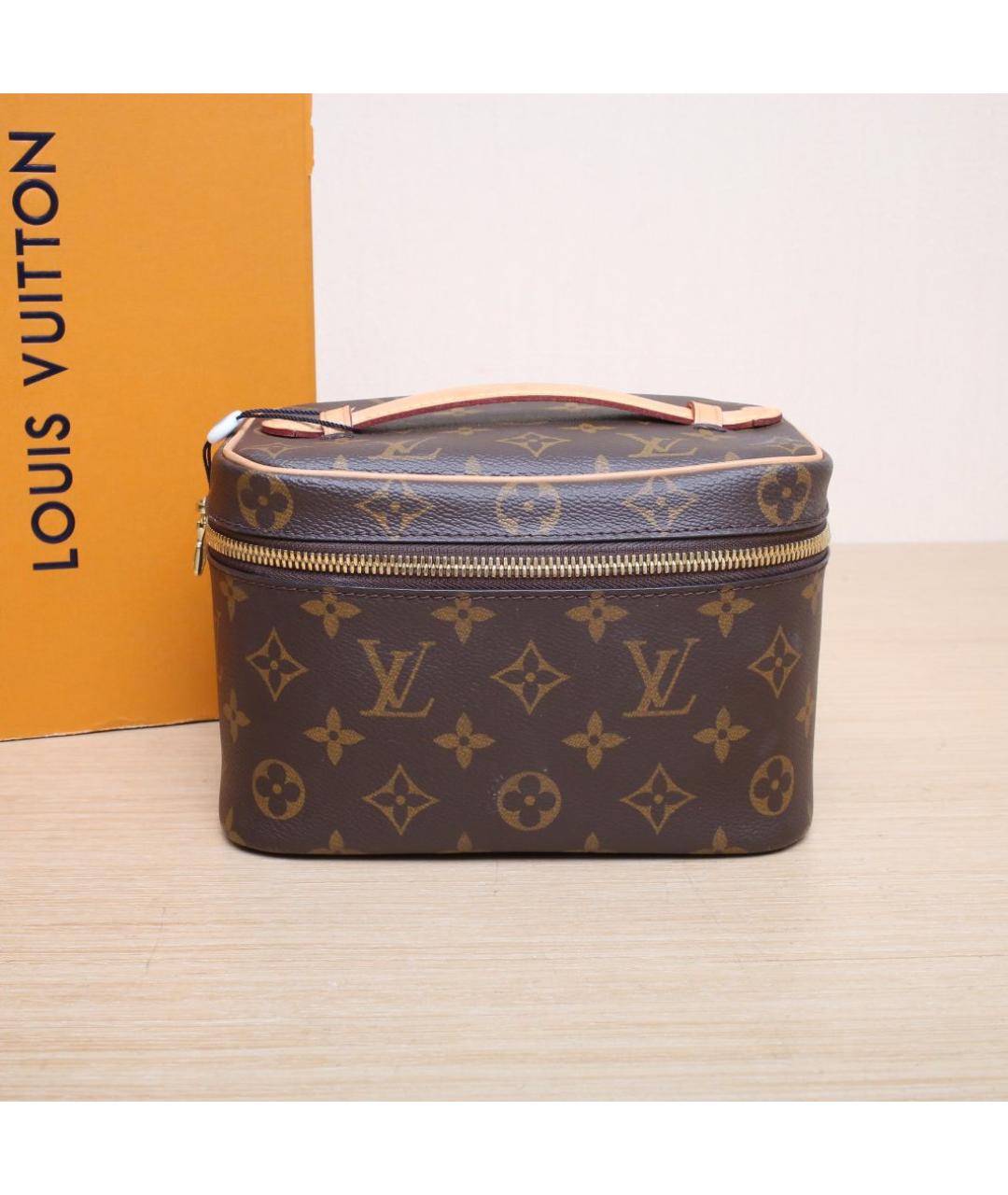 LOUIS VUITTON Коричневая кожаная косметичка, фото 2