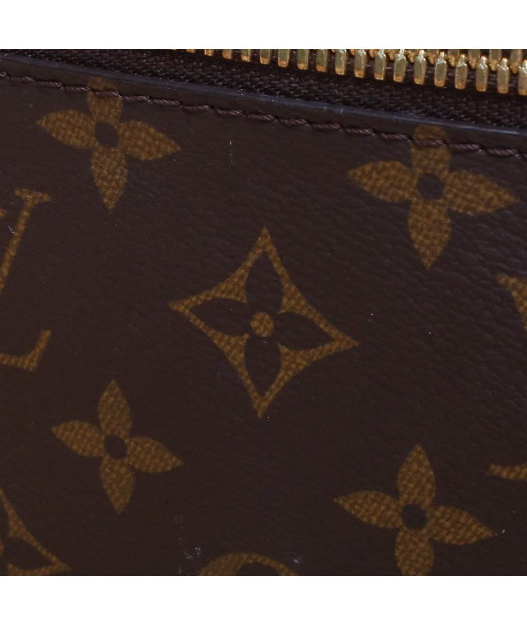 LOUIS VUITTON Коричневая кожаная косметичка, фото 8