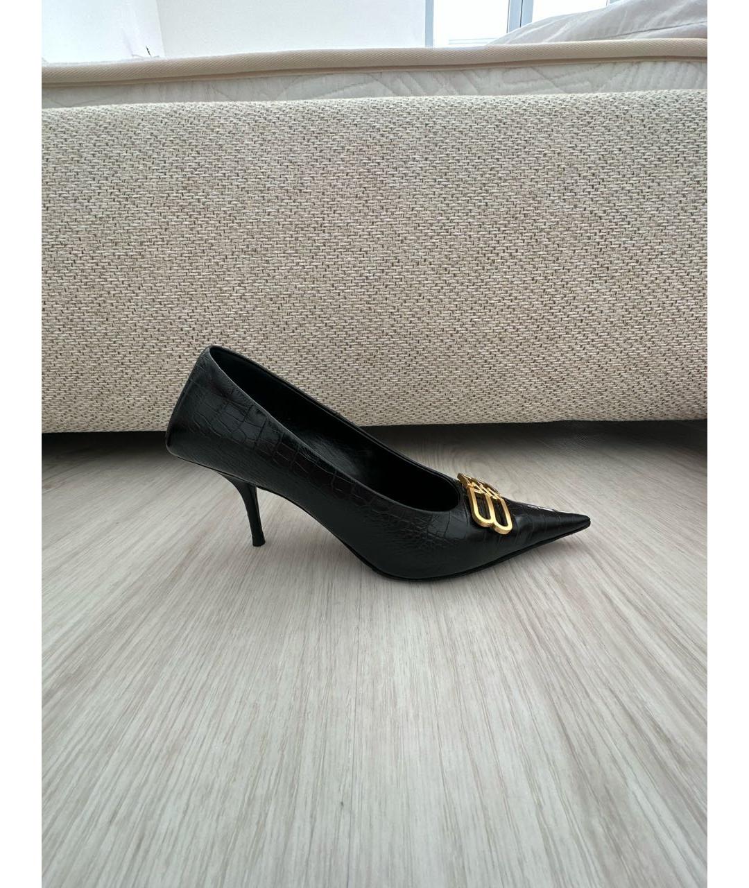 BALENCIAGA Черные кожаные туфли, фото 5