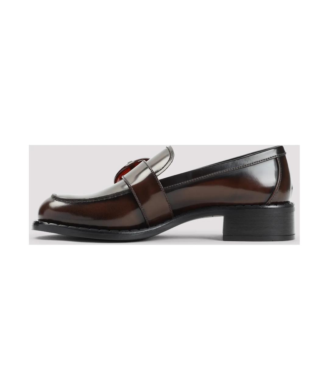 PRADA Коричневые лоферы из лакированной кожи, фото 3