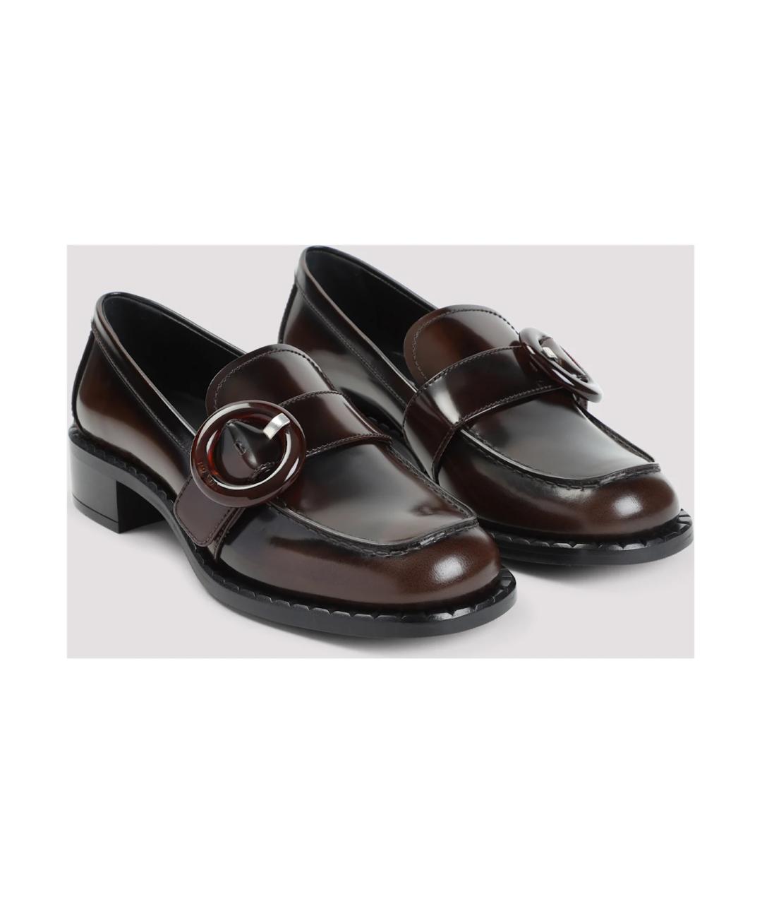 PRADA Коричневые лоферы из лакированной кожи, фото 2