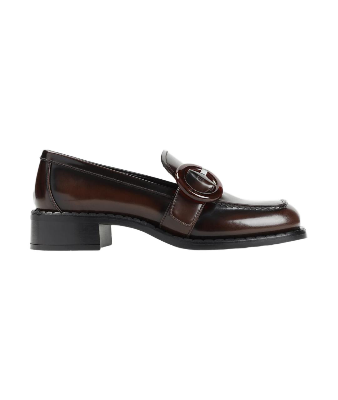 PRADA Коричневые лоферы из лакированной кожи, фото 1