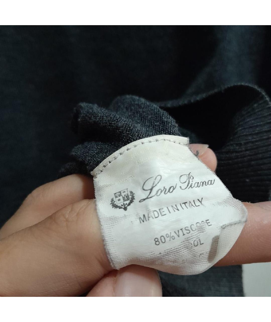 LORO PIANA Антрацитовый вискозный джемпер / свитер, фото 4