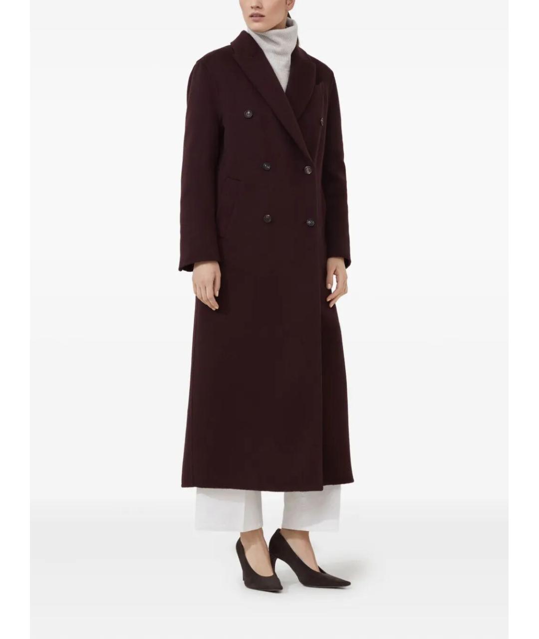 BRUNELLO CUCINELLI Бордовое шерстяное пальто, фото 3