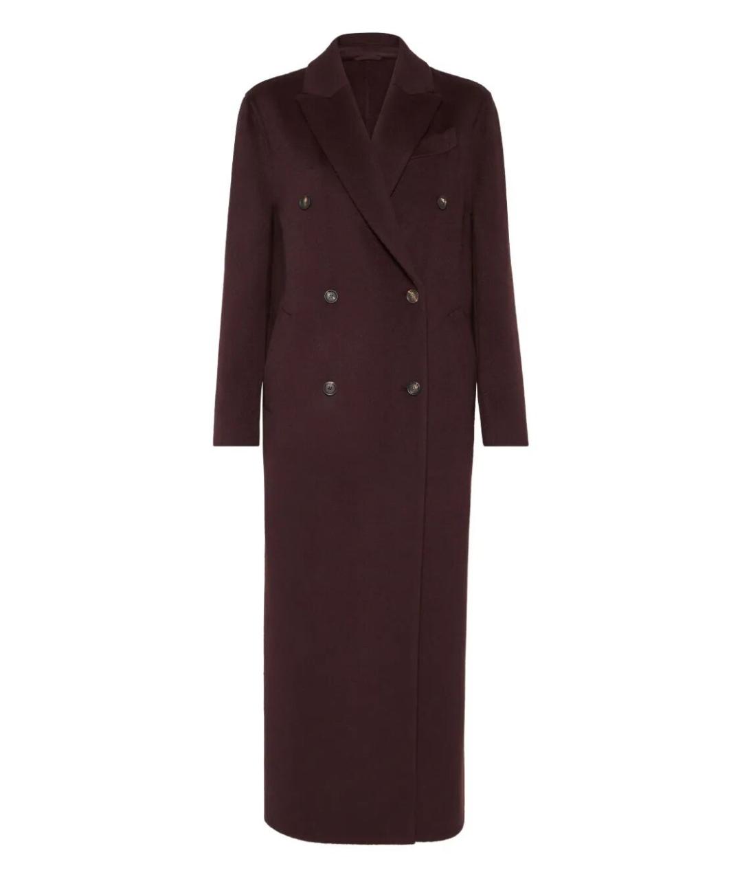 BRUNELLO CUCINELLI Бордовое шерстяное пальто, фото 1