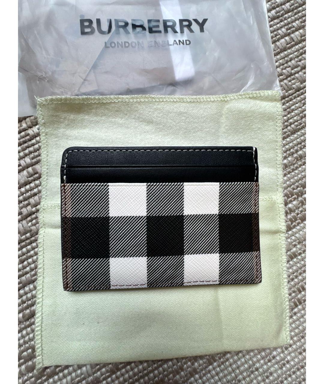 BURBERRY Серый кожаный кардхолдер, фото 2