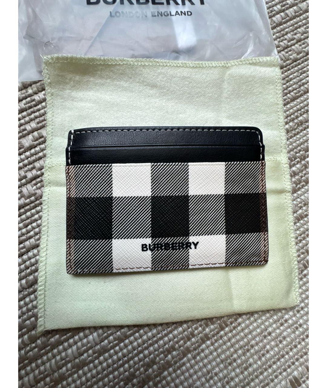BURBERRY Серый кожаный кардхолдер, фото 5