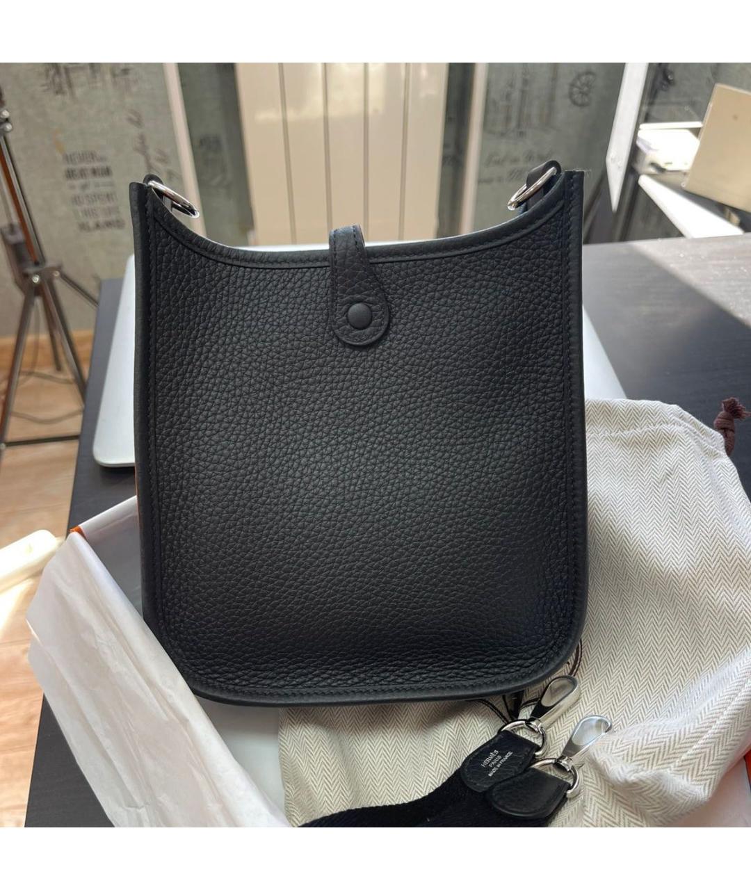 HERMES Черная кожаная поясная сумка, фото 3