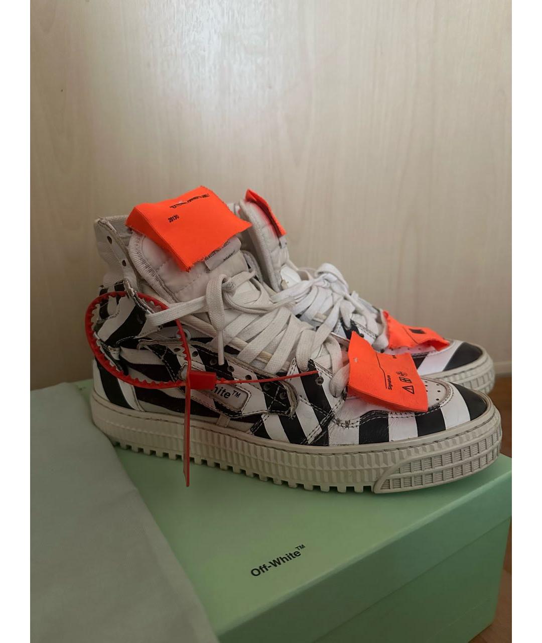 OFF-WHITE Белые кожаные кеды, фото 7