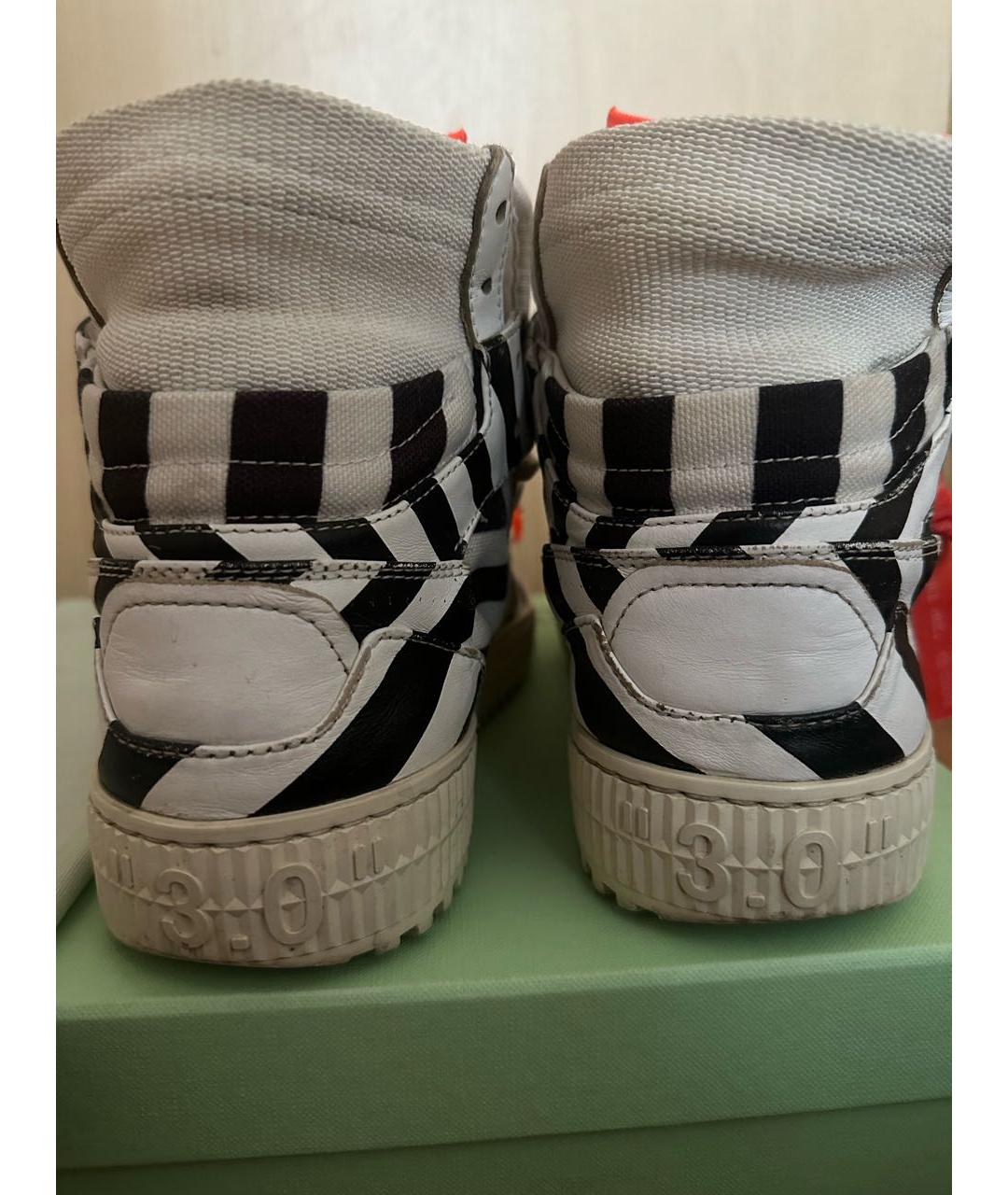 OFF-WHITE Белые кожаные кеды, фото 4