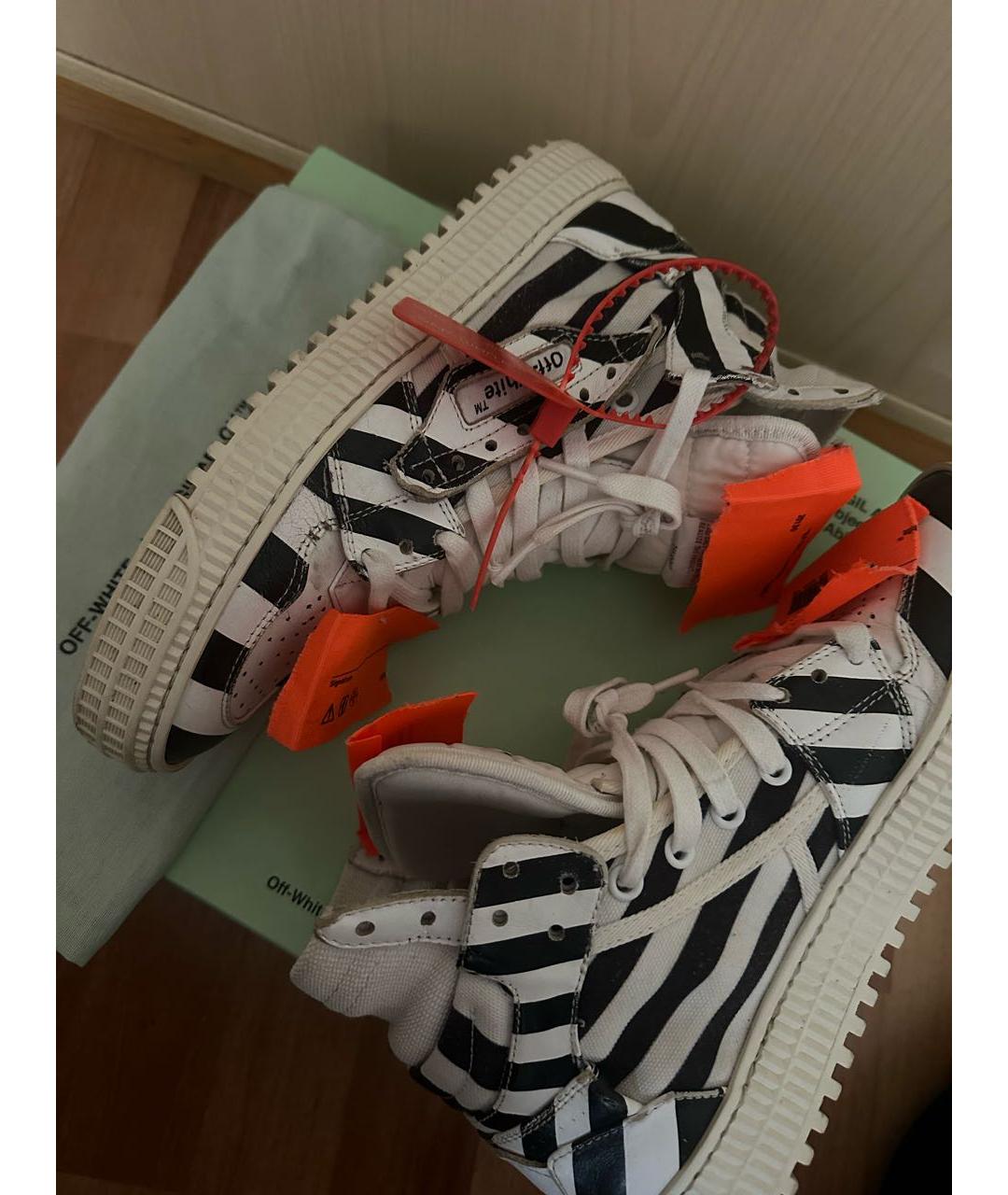 OFF-WHITE Белые кожаные кеды, фото 3