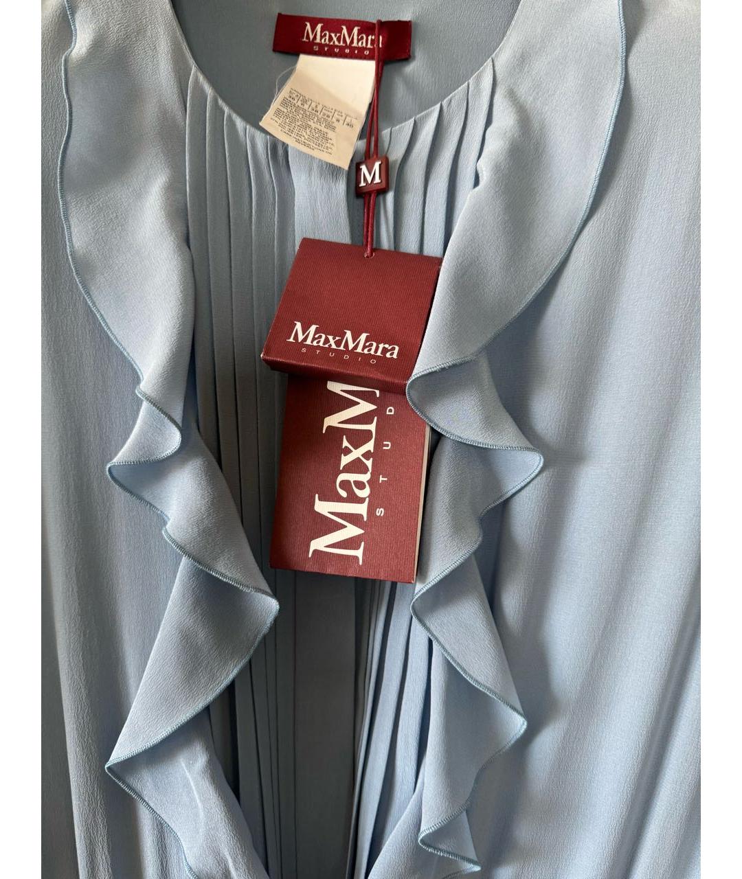 MAX MARA STUDIO Голубой шелковый комбинезон, фото 3