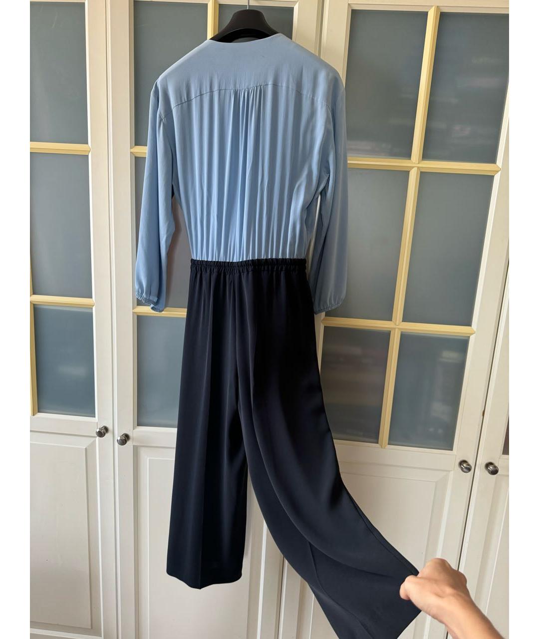 MAX MARA STUDIO Голубой шелковый комбинезон, фото 2